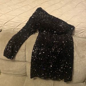 Black sequence dress bought for home coming but didn’t wear.